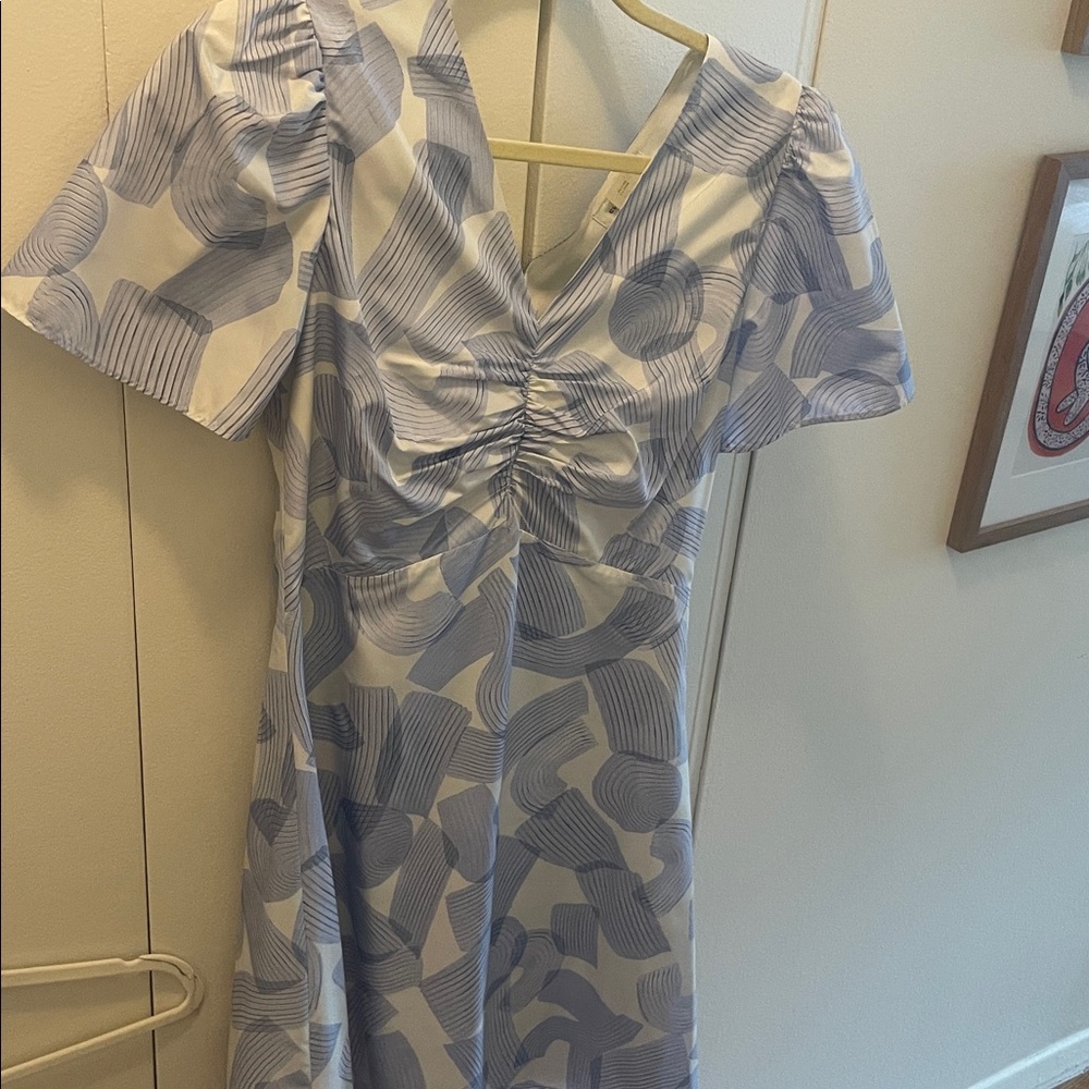 Club Monaco Blue and Cream Swirl Dress